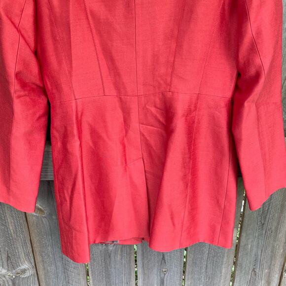 Banana Republic Full Zip Jacket Silk Tunic Long Suit Coral Small Petite NWT - Picture 6 of 11